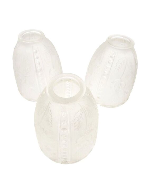 Vintage Other - Vintage Frosted Glass Ruffled Lamp Shade Replacement Bell Light Cover 6 Inch